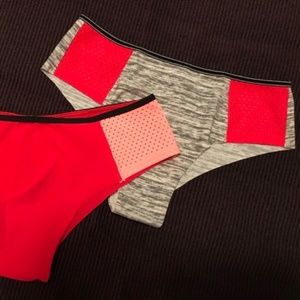 New S PINK panties bikini cheekini red pink gray